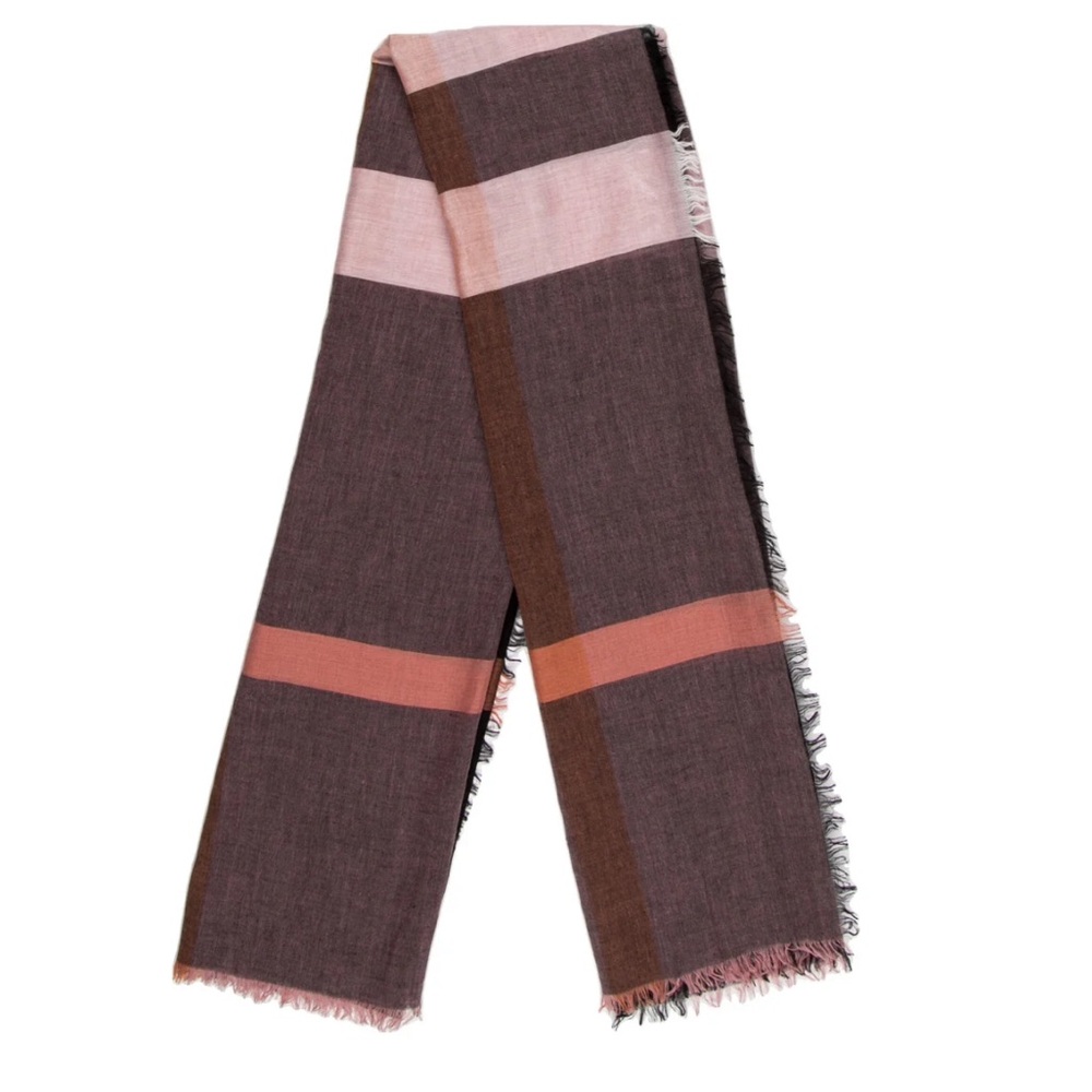 Burberry Oversized Lightweight Check Square Shawl Scarf Blush Black